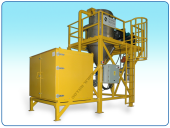 Central vacuum system for raw material collection at a capacity of 5 tons per hour